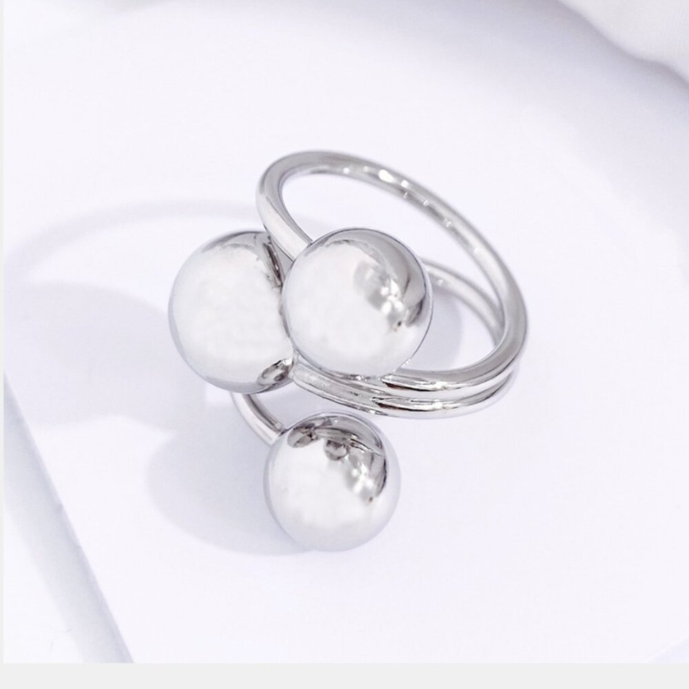 Adjustable Stainless Steel Open Rings, Modern Design - Picture 2 of 7